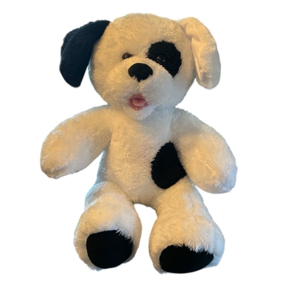 Build-A-Bear Black and White Plush Dog Toy